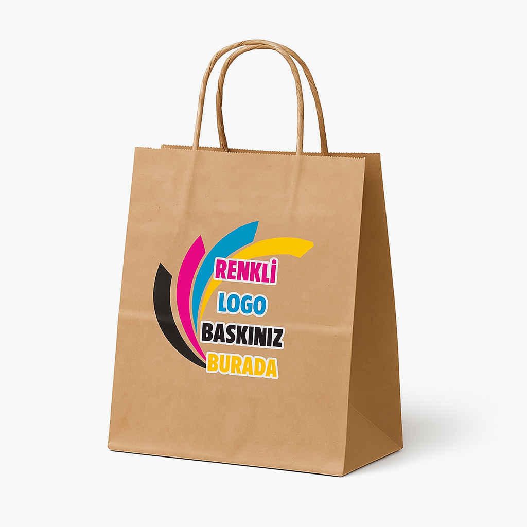 Burgu Saplı Kağıt Çanta 30x28x16 Cm